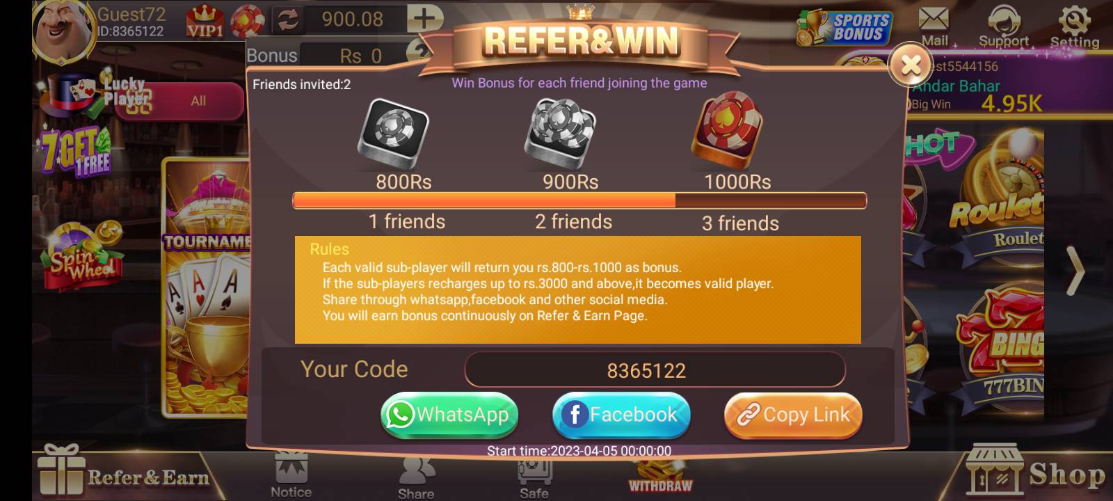 Screenshot of 3 Patti Blue